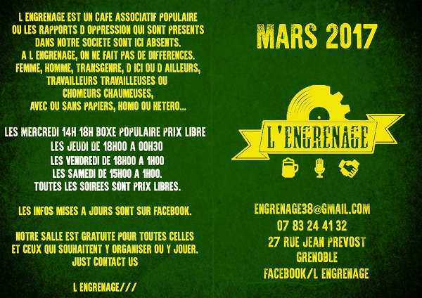 l'engrenage - engrenage- cafe associatif - cafe concert grenoble